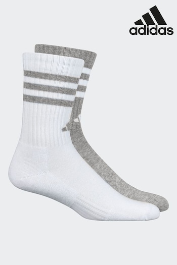 adidas Grey/White 3s Lrx Crw 2PP Socks (418859) | £15