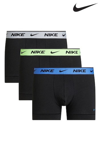 Nike Black Mens Underwear Everyday Cotton Stretch Trunks 3 Pack (418912) | £32