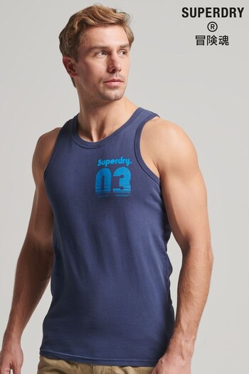 Superdry Blue Vintage Terrain Classic Vest Top (419159) | £23