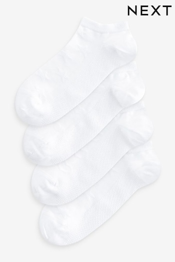 White Heart/Star Textured Trainer Socks 4 Pack (419348) | £9