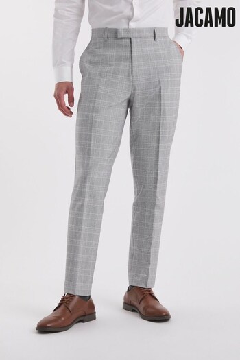 Jacamo Light Grey Jasper Check Suit Trousers (419504) | £55