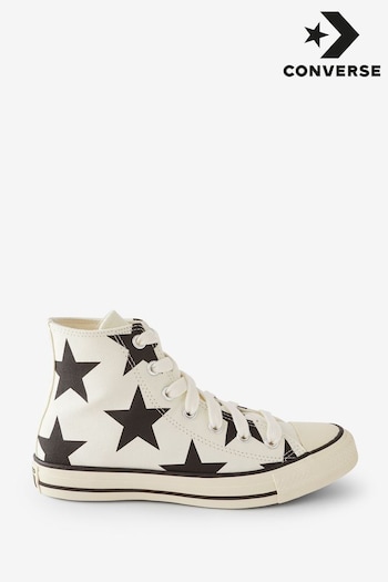 Converse White/Black Chuck Taylor All Star Lift Star Print Trainers (419520) | £70