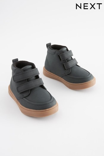 Black with Gum Sole Wide Fit (G) Warm Lined Touch Fastening Boots (419634) | £24 - £29