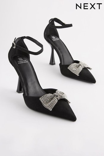 Black Forever Comfort® Bow Point Toe Heels (419642) | £46