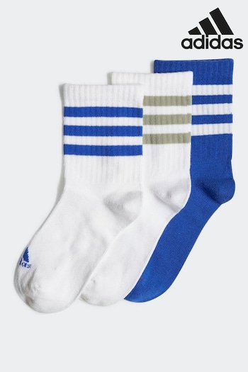 adidas White Kids 3-Stripes Socks (419664) | £7