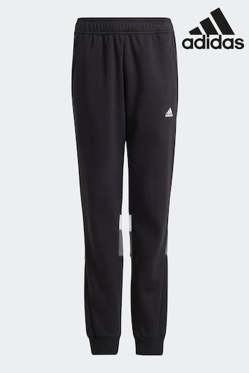 adidas Black Kids Sportswear Tiberio 3 Stripes Colorblock Fleece Joggers (419756) | £30
