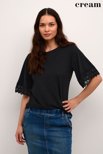 Super Naia Short Sleeve Lace Black T-Shirt (419830) | £45
