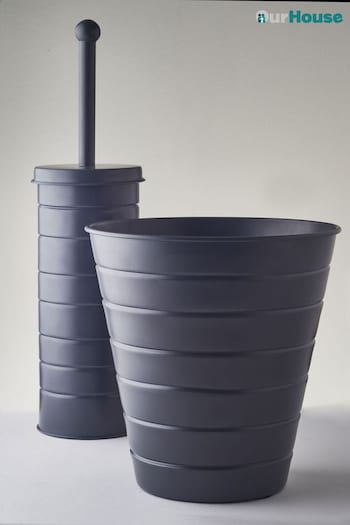 Our House Grey Toilet Brush And Bin Set (419877) | £40