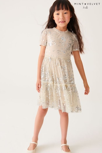 Mint Velvet Neutral Star Sequin Dress (419915) | £60 - £68