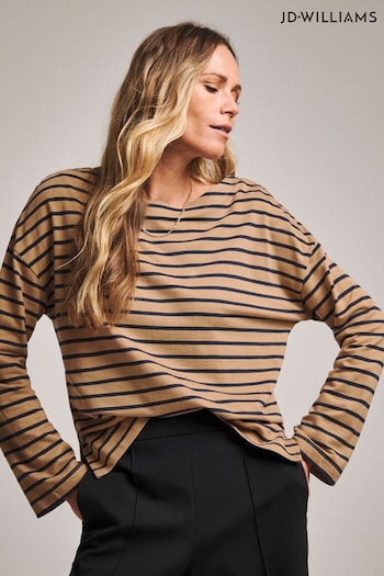 ANTHOLOGY BY JD WILLIAMS- COTTON LONG SLEEVE STRIPE TOP (419929) | £28