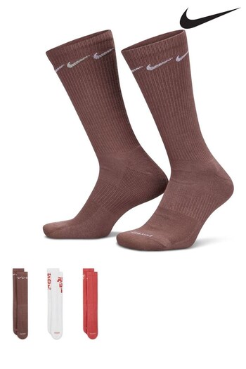 Nike Red Everyday Plus Cushioned Crew Socks 3 Pack (419945) | £18