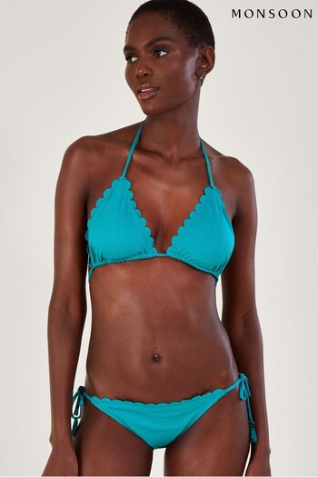 Monsoon Blue Scallop Bikini Top with Recycled Polyester (419946) | £40