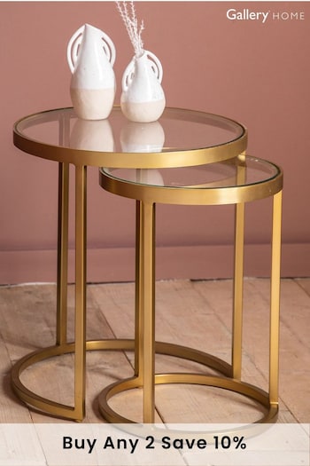 Gallery Home Gold Ruston Nest of 2 Tables (419978) | £275