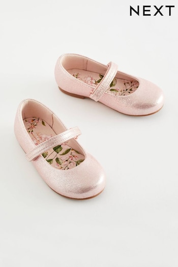 Pink Wide Fit (G) Metallic Mary Jane Occasion know Shoes (419998) | £17 - £20