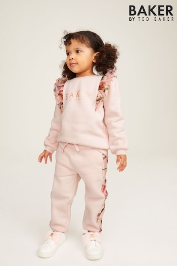 Baker by Ted Baker (0-6yrs) Pink Frill Sweater and Jogger Set (41J008) | £33 - £38