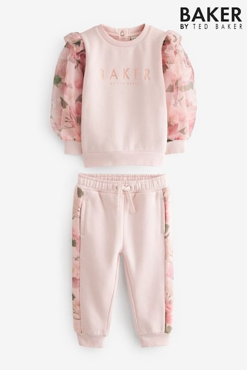 Baker by Ted Baker (0-6yrs) Pink Organza Sweater and Jogger Set (41W618) | £33 - £38