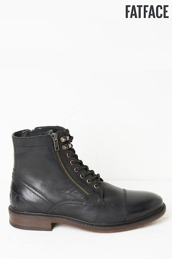 FatFace Black Toby Lace Up Ankle Boots (420006) | £85