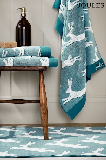Joules Teal Jumping Hare Towel (420067) | £16 - £40