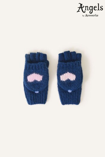 Accessorize Blue Heart Capped Gloves (420083) | £10