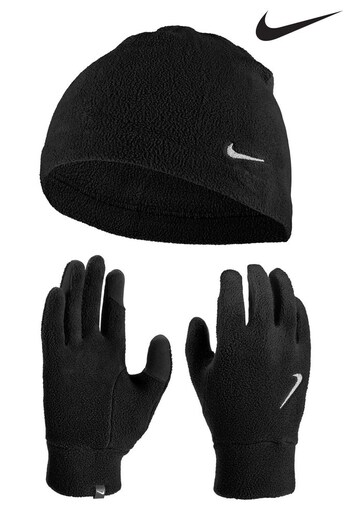 Nike Black Women's Fleece Hat And Glove Set (420192) | £34