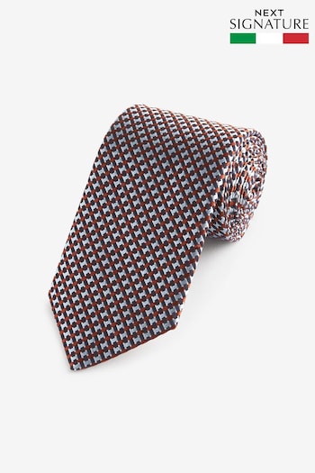 Rust Brown/Blue Textured Signature Made In Italy Tie (420385) | £30