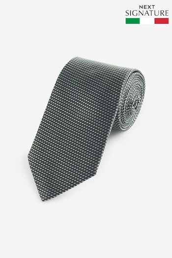 Forest Green Textured Signature Made In Italy Tie (420396) | £30