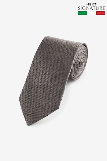 Neutral Bronze Brown Signature Made In Italy Tie (420413) | £30