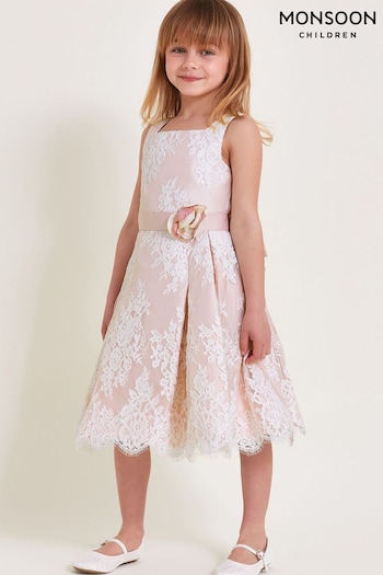 Monsoon Pink Valeria Lace Dress (420485) | £60 - £70