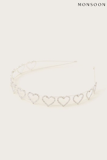 Monsoon Silver Tone Amour Diamanté Headband (420489) | £12