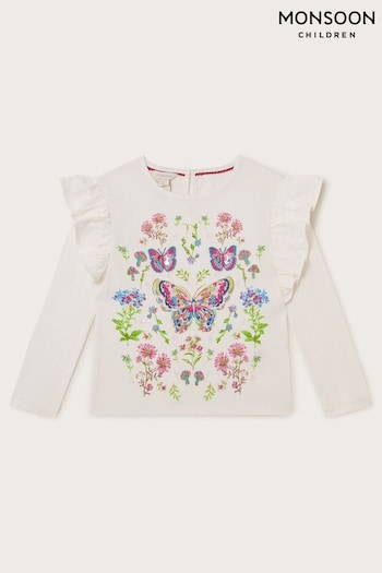 Monsoon Natural Butterfly Long Sleeve Top (420549) | £20 - £24