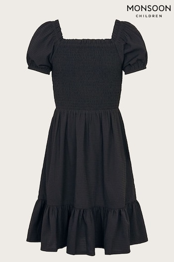 Monsoon Seersucker Black Dress (420570) | £28 - £30