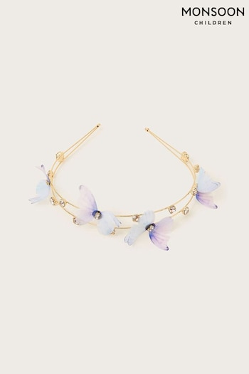 Monsoon Purple Butterfly Double Wire Headband (420758) | £10