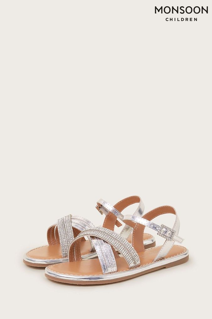 Childrens silver hot sale sandals
