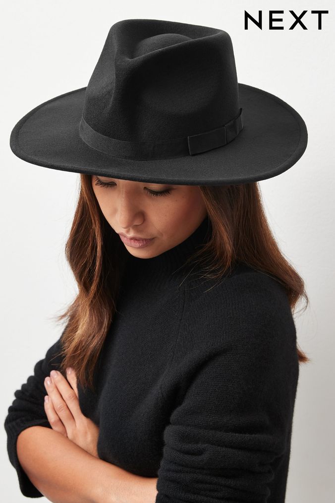 Ladies black sales fedora hat