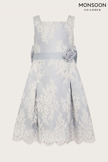 Monsoon Blue Pale Valeria Lace Dress (420937) | £60 - £70