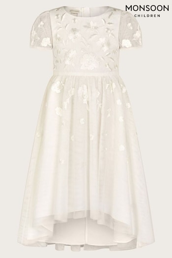 Monsoon Natural Luna Embroidered Dress (420952) | £46 - £56