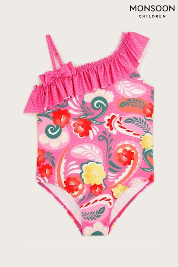 Monsoon Pink Floral Swirl Swimsuit (421010) | £18 - £22