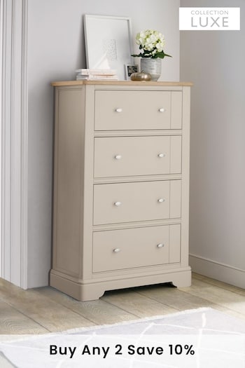 Stone Hampton Painted Oak Collection Luxe 4 Drawer All Personalised Gifts (421037) | £775