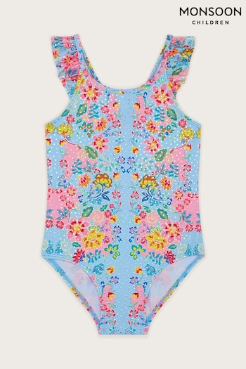 Monsoon Blue Foil Floral Print Swimsuit (421050) | £19