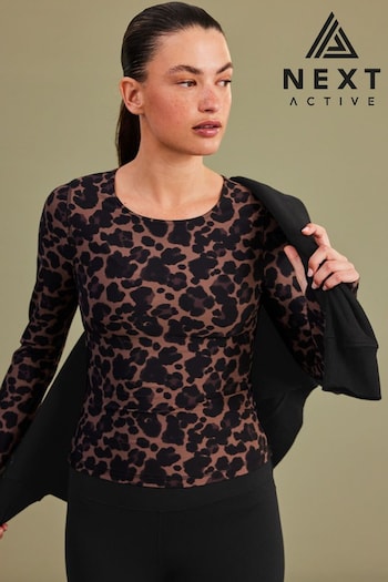 Animal Print Supersoft Everyday Sports Long Sleeve Top (421166) | £24