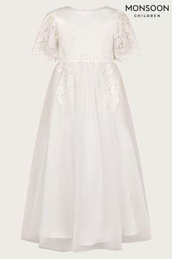 Monsoon White Lace Lourdes Maxi Communion Dress (421173) | £58 - £68