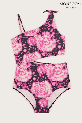 Monsoon Pink Tie Dye Cut-Out Swimsuit (421256) | £22 - £24