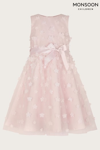 Monsoon Pink Reya 3D Scuba Bridesmaid Dress (421404) | £62 - £72