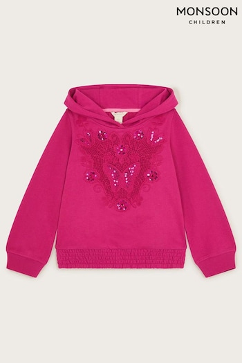 Monsoon Pink Crochet Cut Out Hoodie (421405) | £32
