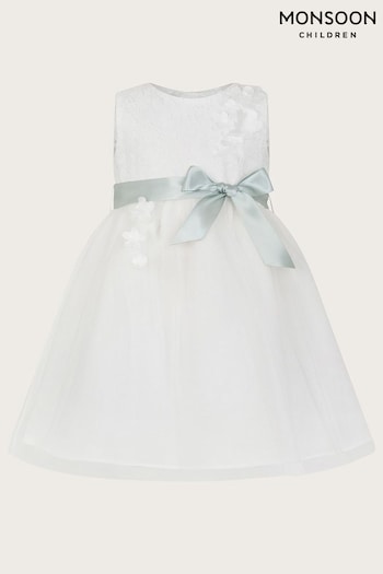 Monsoon Baby White Frankie Scuba Dress (421407) | £45 - £50