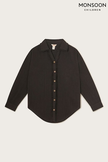 Monsoon Black Long Sleeve Beach Shirt (421554) | £27 - £29