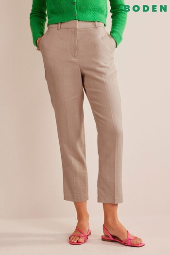 Boden Natural Tapered Linen Trousers (421609) | £42