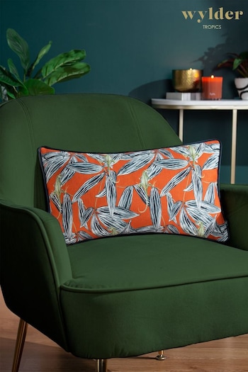 Wylder Tropics Orange Ebon Wilds Nkiru Piped Cushion (421643) | £18