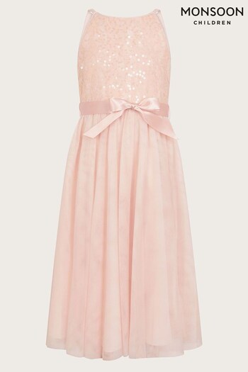Monsoon Pink Lacey Sequin Truth Dress (421740) | £46 - £50
