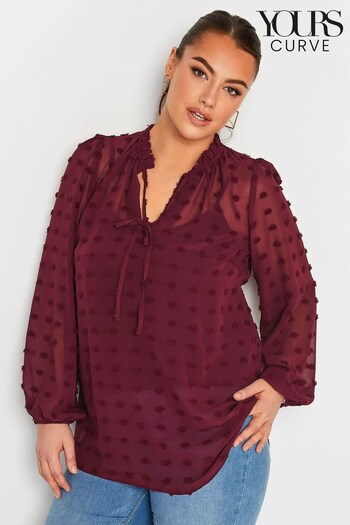 Yours Curve Red Dobby Blouse (421785) | £27